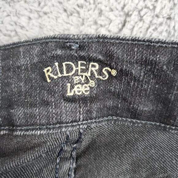 Women's 12P Black Mid Rise Bootcut LEE Riders Curvy Stretch Classic Misses 32x28 - Picture 8 of 10